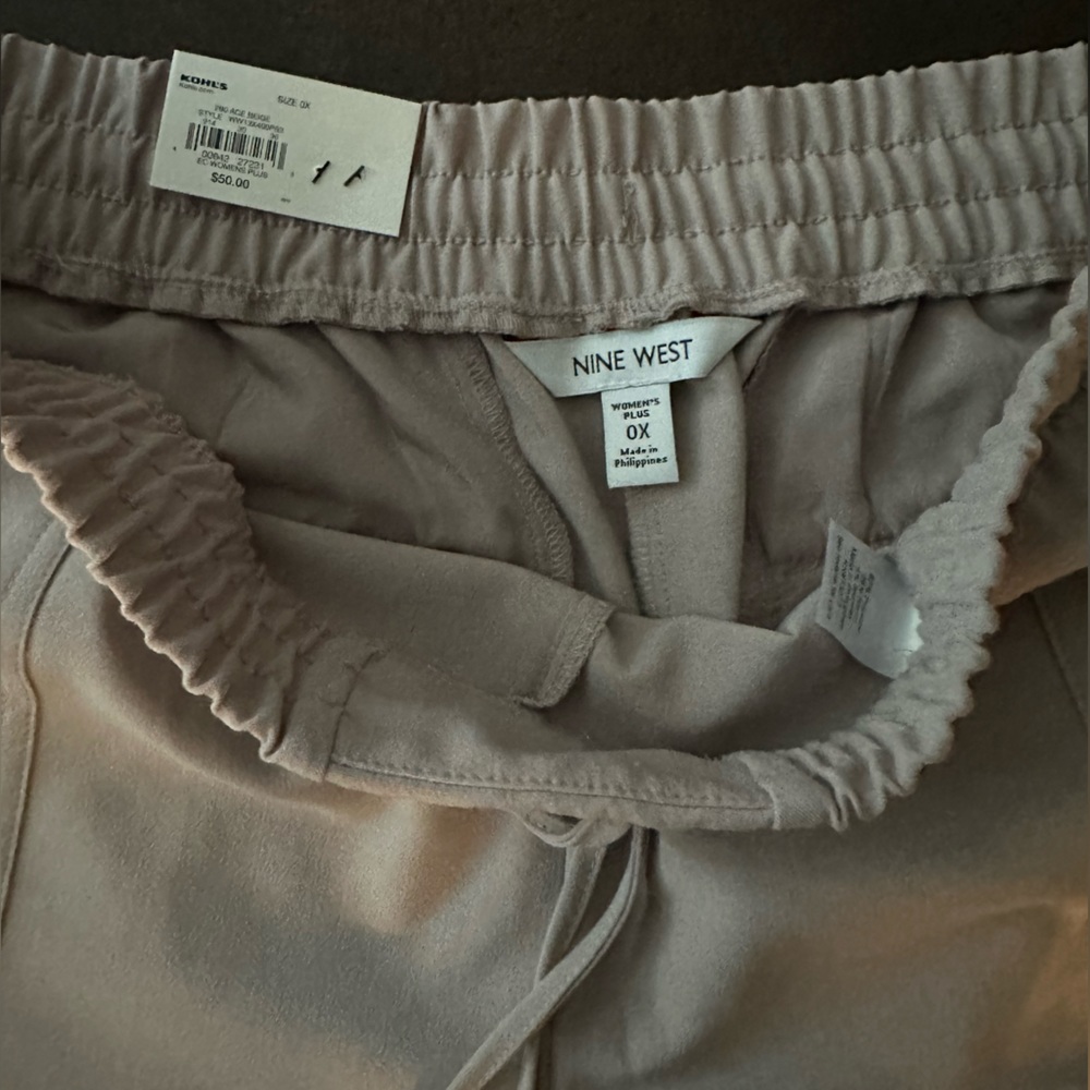 Nine West Tie Waist Jogger Pants Bottoms - Picture 2 of 3